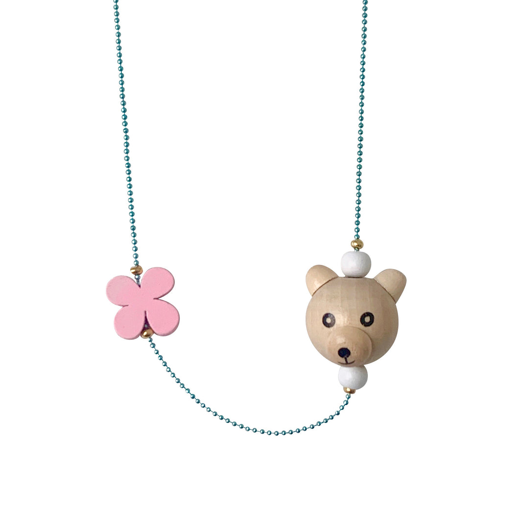 Pop Cutie ECO Bear Flower Necklaces - 6 pcs. Wholesale