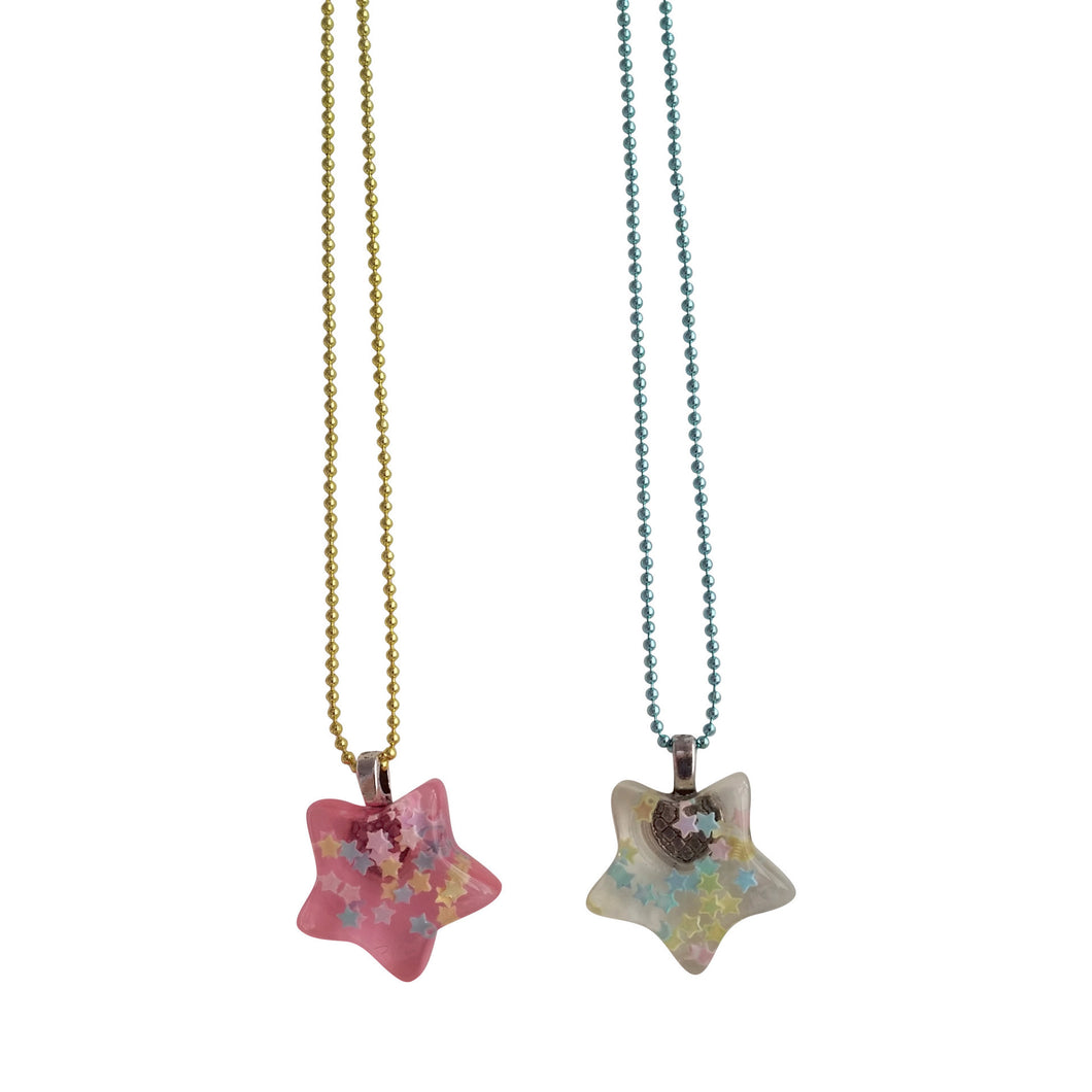 Pop Cutie Gacha Confetti Star Necklaces  - 6 pcs Wholesale