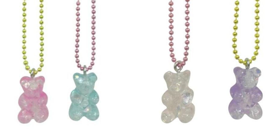 Pop Cutie Gacha Sparkle Gummy Bear Necklaces  -12 pcs Wholesale